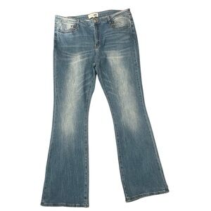 Fashion Nova Light Wash High Waist Stretch Flare Denim Inseam 32